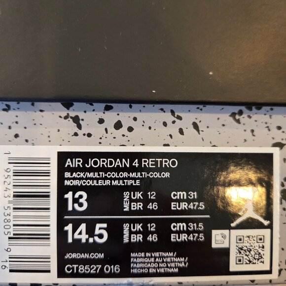 Air Jordan 4 Retro Red Thunder (CT8527-016) - Men's sz 13 - Picture 10 of 10